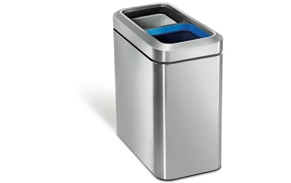 Pas Cher soldes France De gros 🌟 Simplehuman Bacs De Recyclage CW1470 20 Litres, Argent – Bac à Compost 🥰 1