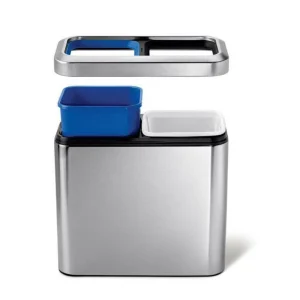 Pas Cher soldes France De gros 🌟 Simplehuman Bacs De Recyclage CW1470 20 Litres, Argent – Bac à Compost 🥰 9