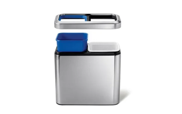 Pas Cher soldes France De gros 🌟 Simplehuman Bacs De Recyclage CW1470 20 Litres, Argent – Bac à Compost 🥰 4