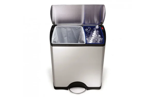 Nouveau 🎁 Simplehuman Bacs De Recyclage CW1830 46 Litres, Argent – Bac à Compost 😍 soldes en ligne 1