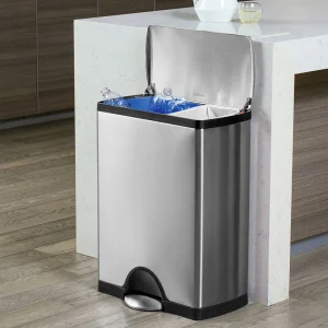 Nouveau 🎁 Simplehuman Bacs De Recyclage CW1830 46 Litres, Argent – Bac à Compost 😍 soldes en ligne 7