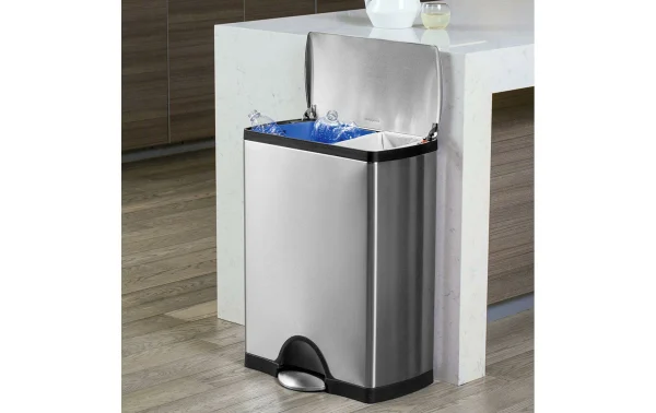 Nouveau 🎁 Simplehuman Bacs De Recyclage CW1830 46 Litres, Argent – Bac à Compost 😍 soldes en ligne 3