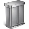 Livraison gratuite Budget 🔔 Simplehuman Bacs De Recyclage CW2025 58 Litres, Argent – Bac à Compost 😀 13