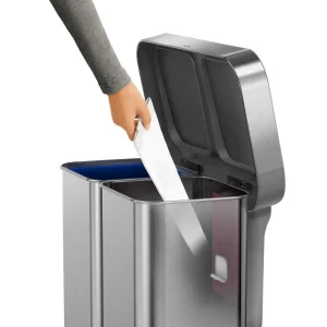 Livraison gratuite Budget 🔔 Simplehuman Bacs De Recyclage CW2025 58 Litres, Argent – Bac à Compost 😀 7