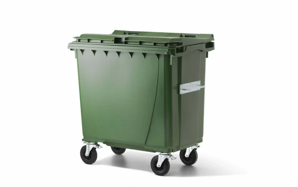 Prestation Et Rapide Remise ⌛ Verwo Conteneur En Plastique Avec Couvercle 770 L, Vert – Conteneur à Déchets 🔔 1