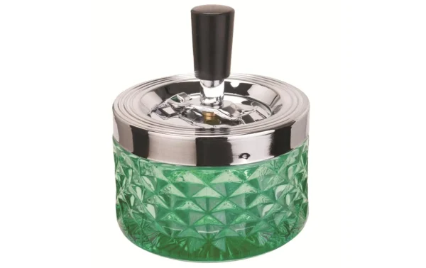 Tout neuf 😉 Dameco Cendrier Avec Un Couvercle Centrifuge, Vert – Cendrier ⭐ magasin pas cher 1