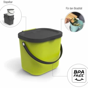 Le moins cher 🛒 Rotho Bacs De Recyclage Albula 6 L, Vert Clair – Bac à Compost 😍 magasin en ligne france 9