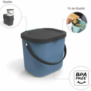 grossiste en ligne Meilleur prix 💯 Rotho Bacs De Recyclage Albula 6 L, Bleu – Bac à Compost 💯 9