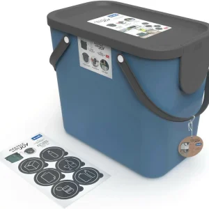 Vente flash 👏 Rotho Bacs De Recyclage Albula 25 L, Bleu – Bac à Compost ⌛ outlet soldes 9