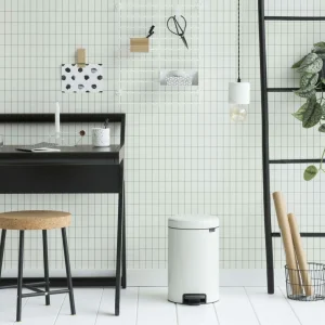 Meilleur prix ⌛ Brabantia Poubelle à Pédale NewIcon 12 L, Blanc – Poubelle à Pédale 🔥 Boutique 9