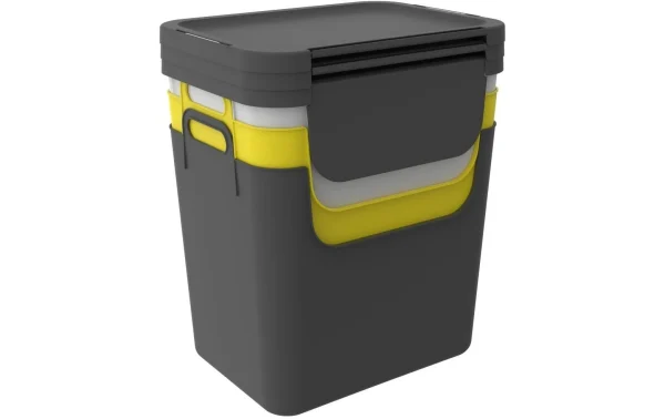 Meilleure vente 😍 Rotho Bacs De Recyclage Jive 30 L, Jaune/Noir/Blanc – Bac à Compost ⭐ Meilleur Prix Garanti 1